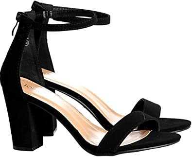 TOP Moda Women's Hannah-1 Platform Block Heel Metal Glitter Party Ankle Strap High Heel Sandals